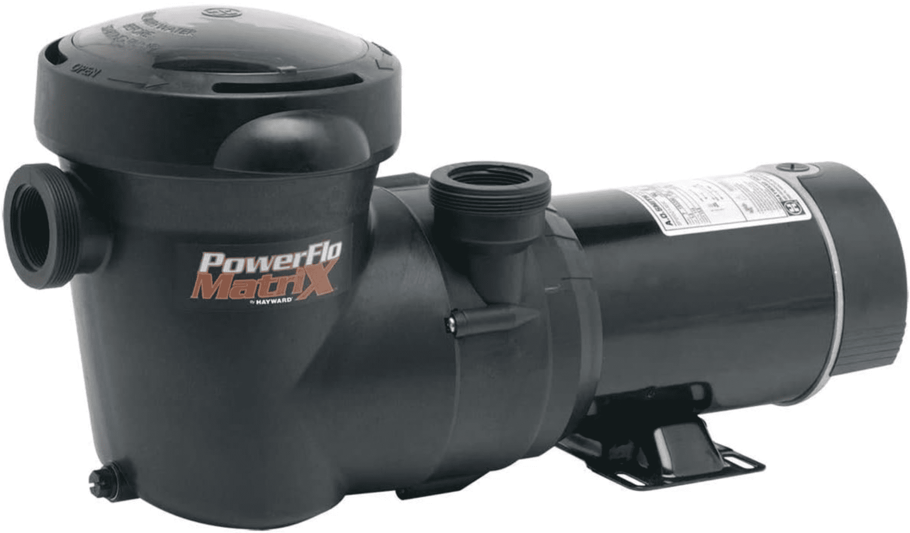 A Hayward W3SP1592 PowerFlo Matrix Above-Ground Pool Pump, 1 HP on a white background.